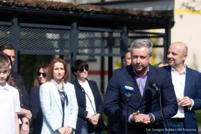 zdjęcie z konferencji prasowej dotyczącej kampanii Rowerowy Maj, fot. Grzegorz Bukała, Urząd Miasta Rzeszowa